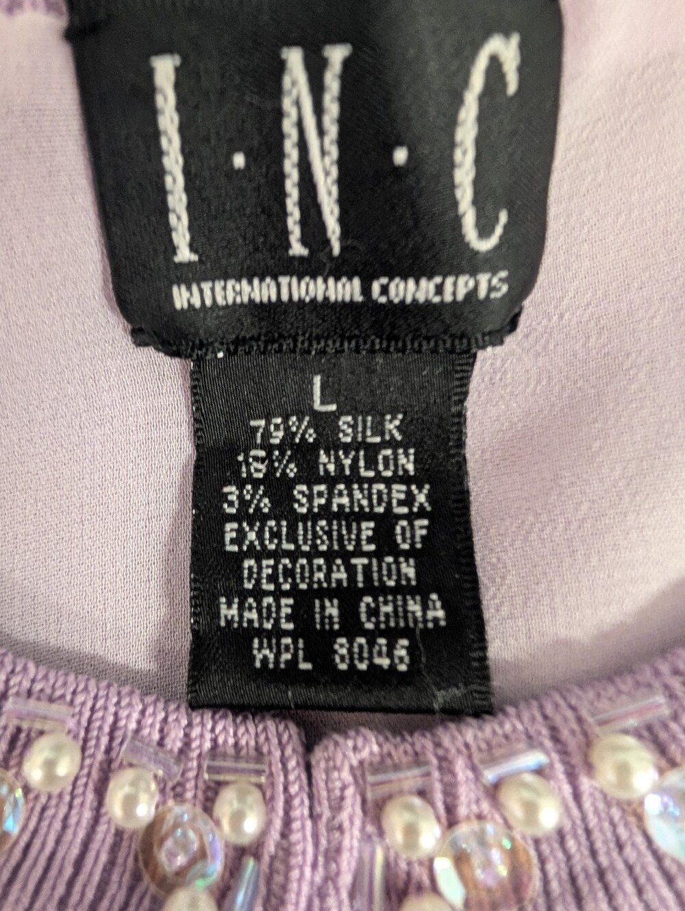 Sweater Beaded Sequin Lilac Women's Cardigan 3/4 Sleeve Cropped Waist - Picture 2 of 4